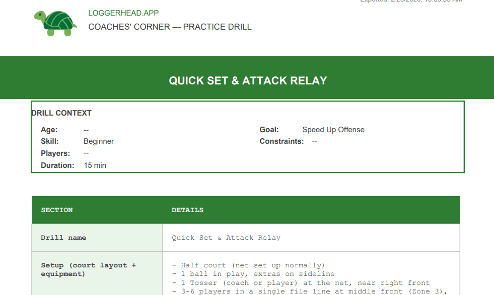 Practice Drill